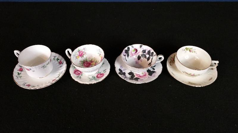 lot 34 image: Group of (4) Porcelain Cups & Saucers