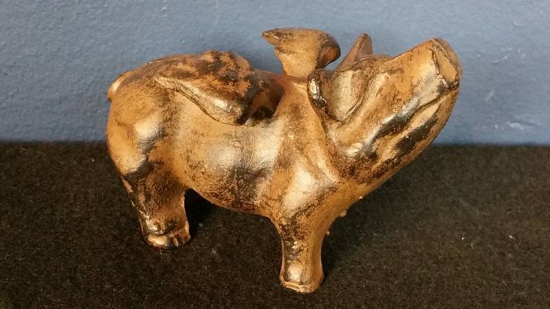lot 45 image: Cast Iron Flying Pig