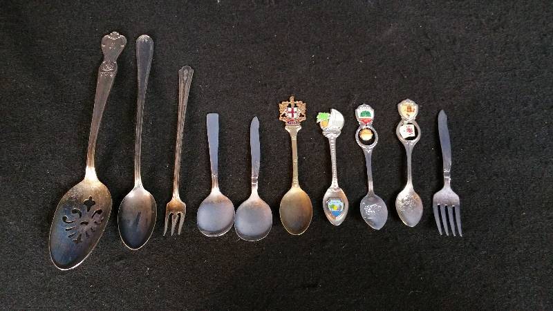 lot 53 image: Various Group of Silver Spoons, Souvenir, Etc.