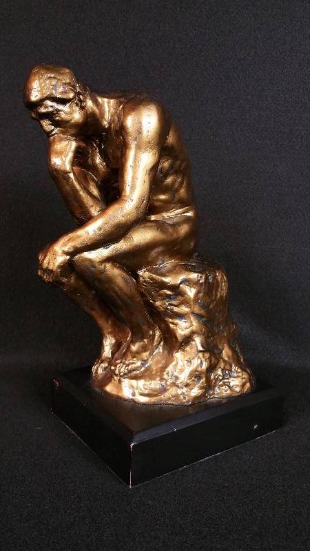 lot 59 image: 12 Metal The Thinker Sculpture