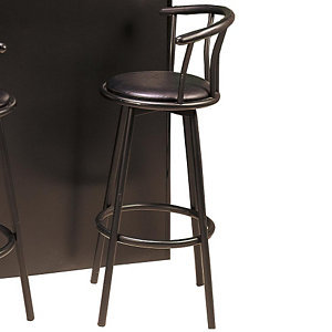 2 - Buckner 29 Casual Metal Bar Stool with Faux Leather Swivel Seat