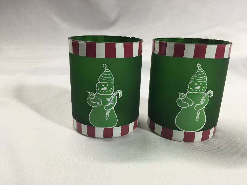 2 - Snowman Candle Holders