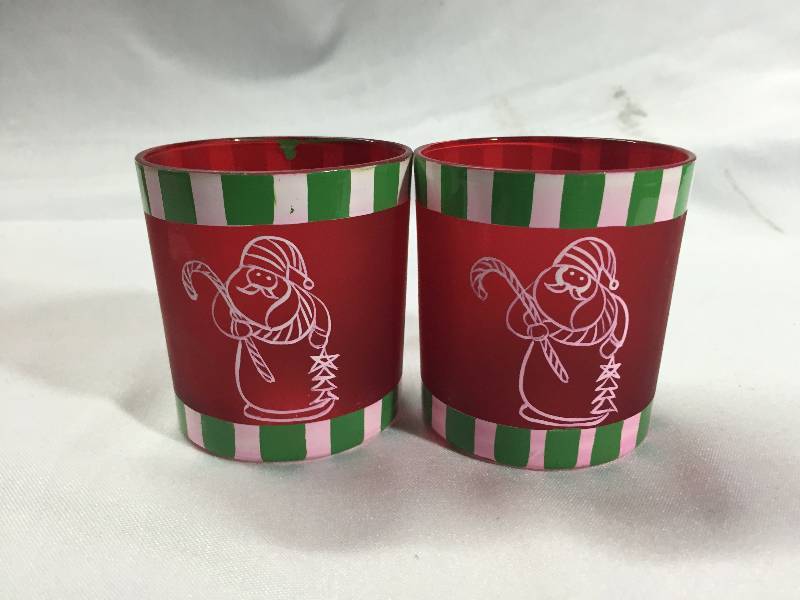 2 - Santa Clause Candle Holders