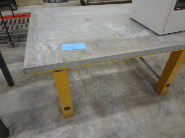 Massive Wooden Metal Topped Table