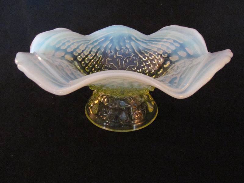 Vaseline Glass Candy Dish