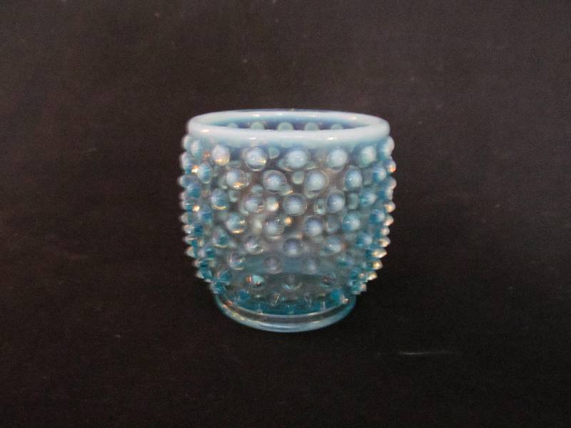 Small Blue Hobnail Glass Cup