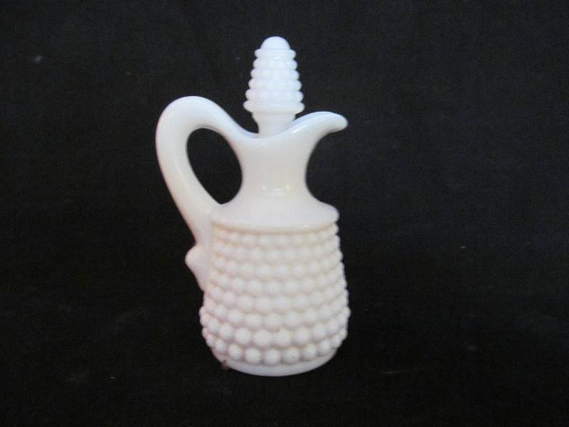 Milk Glass Sauce Container