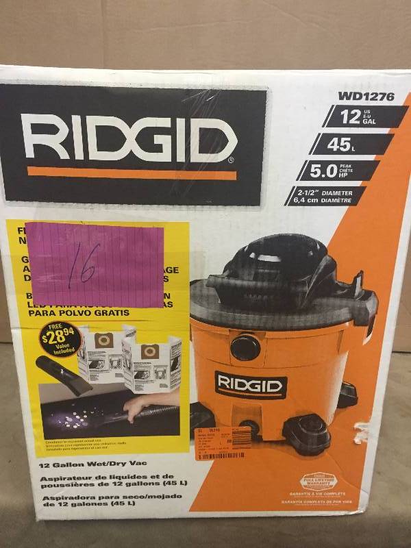 Ridgid 12 Gal WetDry Vac New