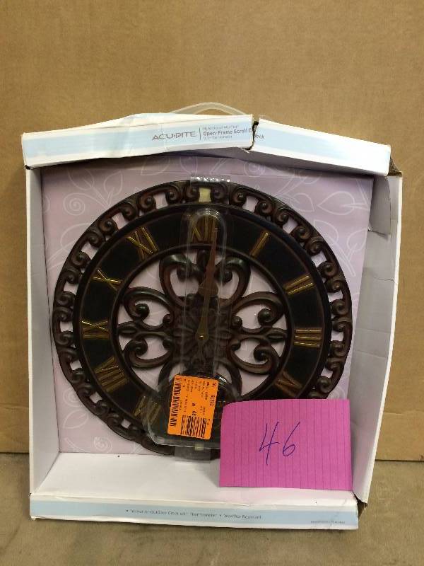 Accurite Open Frame Scroll Clock New