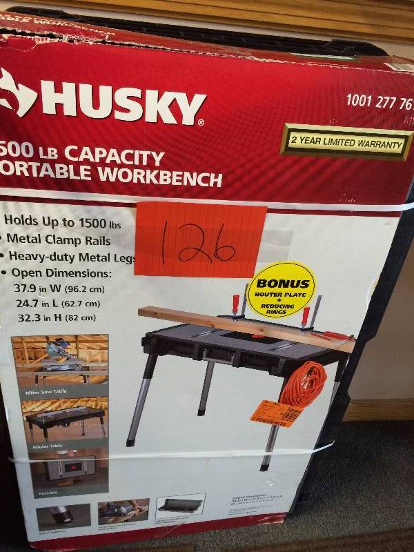 Husky 1.8 ft. x 3 ft. Portable Jobsite Workbench