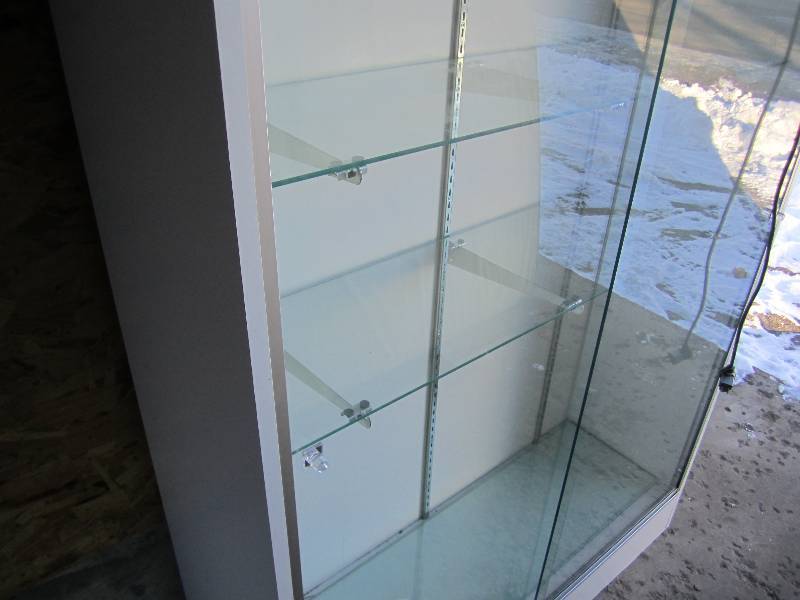 Double Glass Sliding Door Lighted Display Case