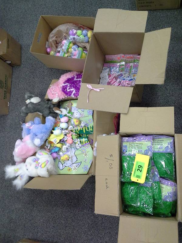 Assortment of Easter supplies and decorations