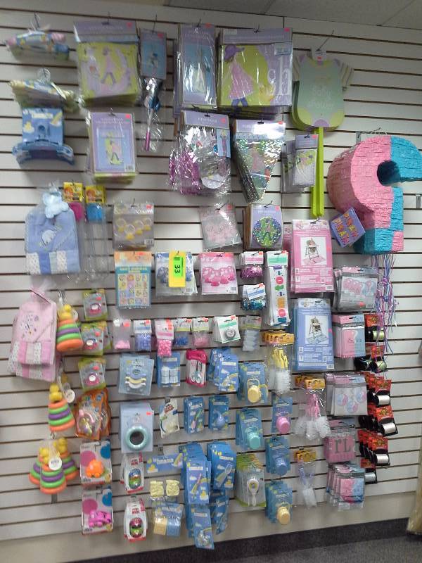 Assortment of baby toys and supplies