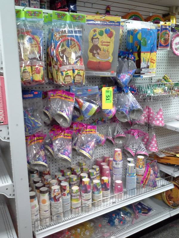 Various party supplies, Curious George