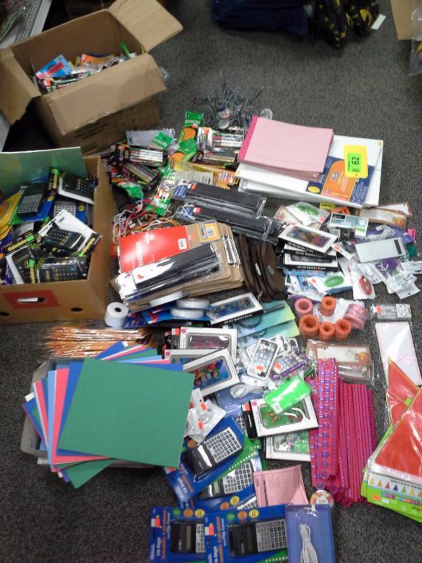 Large quantity of office supplies