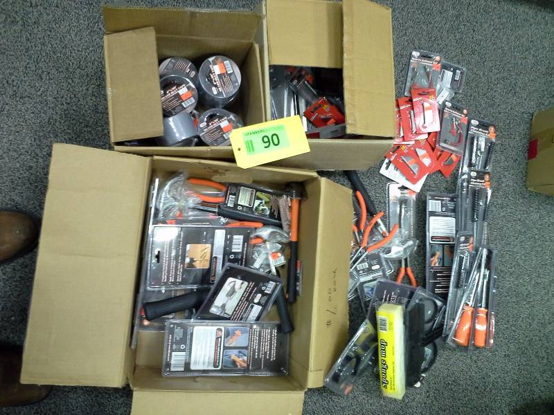 Three boxes of tools, tape
