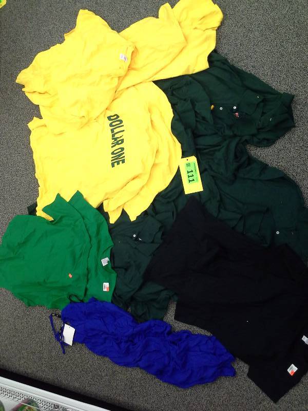 Miscellaneous assortment of clothing, T-shirts and polo shirts