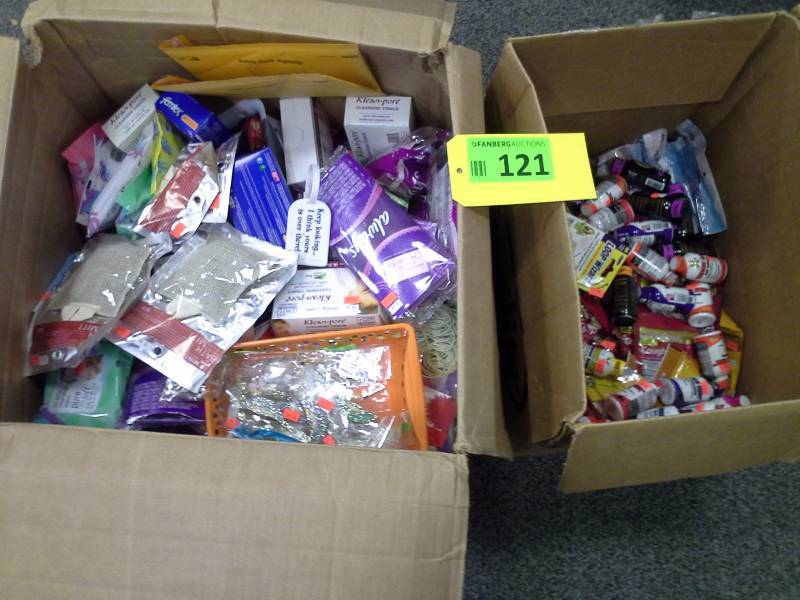 Miscellaneous box of cough drops, energy drinks, other