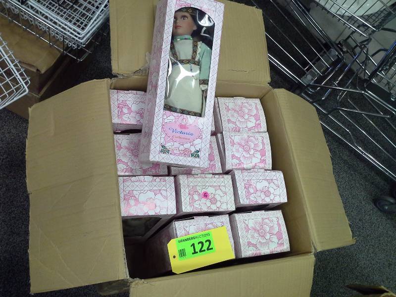 Case of 12 Native American dolls