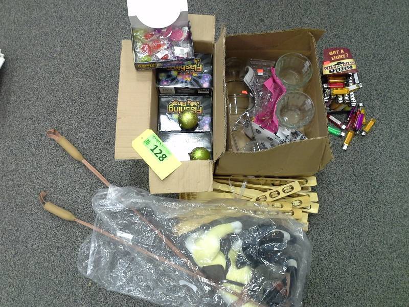 Miscellaneous assortment of lighters, flashy jelly ring, back scratchers