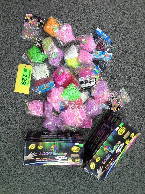 Large assortment of loom bands, various colors