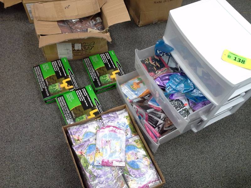 Large assortment of inflatable items, Disney, tropical, sports