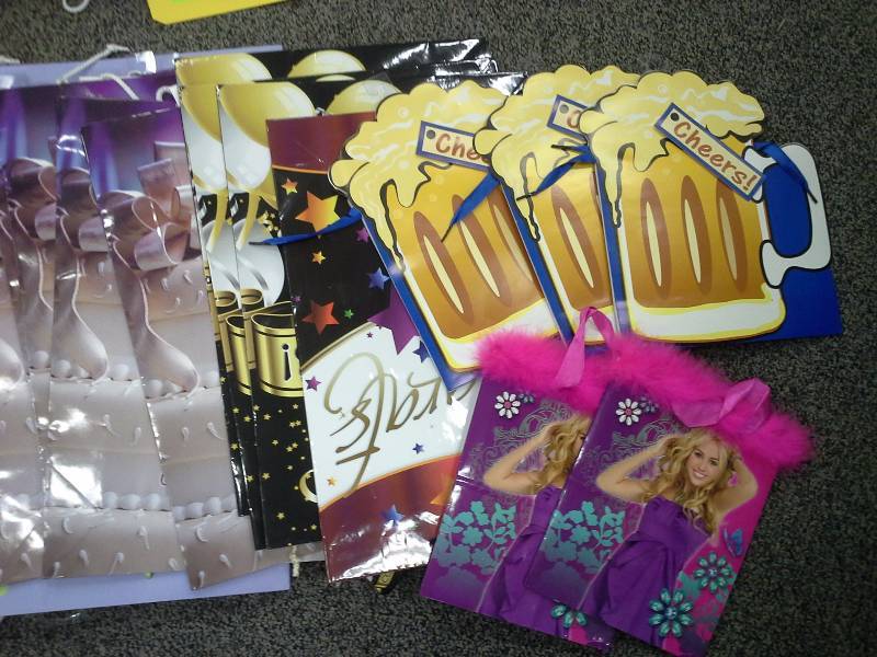 Assortment of gift bags