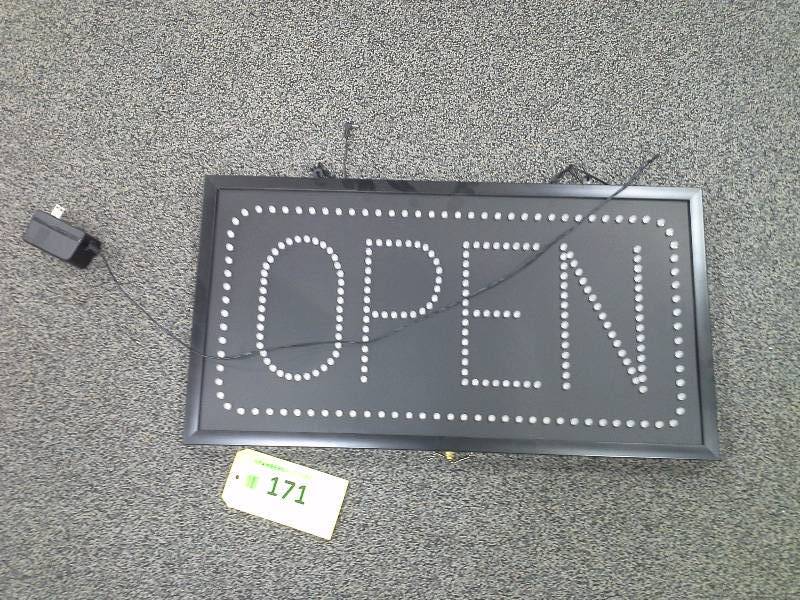 Open sign with plug-in