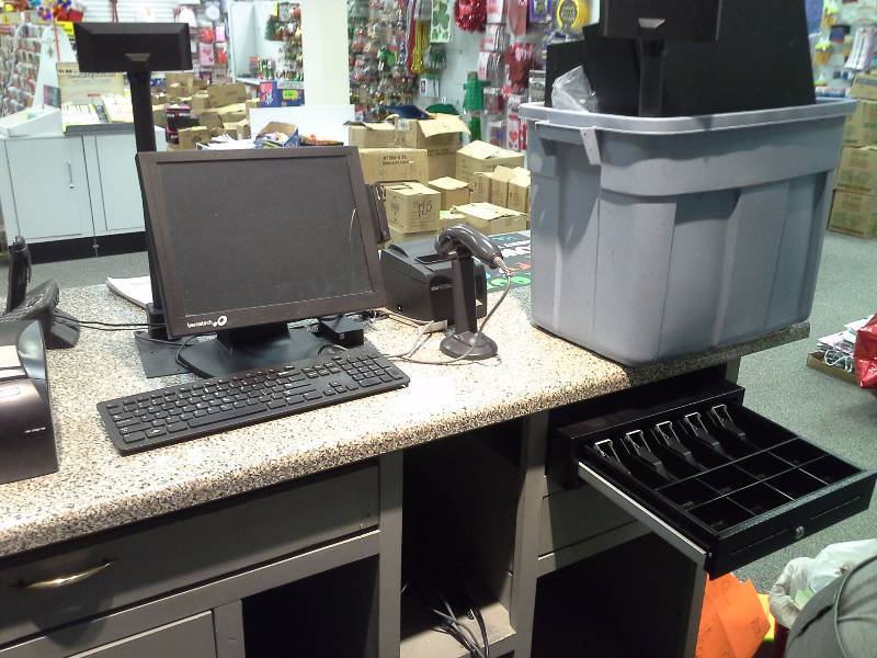 Point of sale plus additional related items, two additional cash drawers, scanner, multiple receipt printers