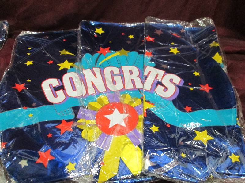Blue Congrats Balloons lot of 50 Ba...