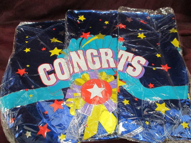 Blue Congrats Balloons lot of 50 Ba...