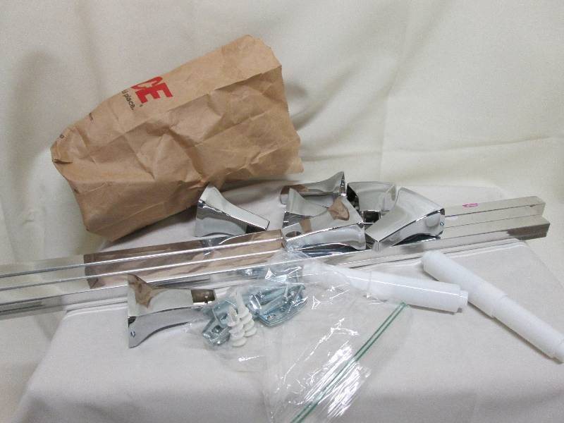 3 each 24 inch chrome towel bars wi...