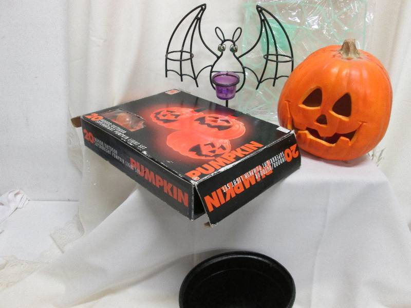 Halloween dcorations including p...