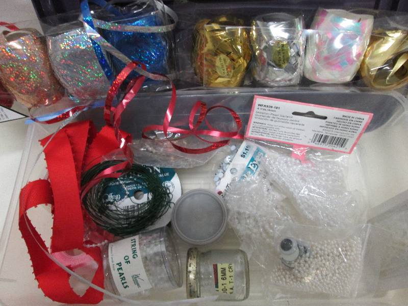 Crafting supplies & curling ribbon...