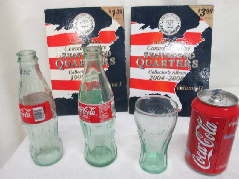 State quarters albums( empty), Coke...