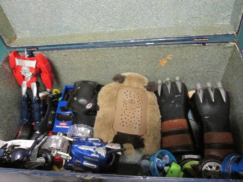 Blue Metal trunk with awesome toys ...