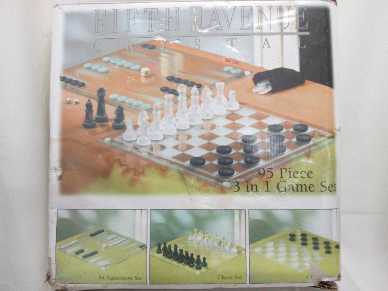 3 in 1 game set checkers, chess, b...
