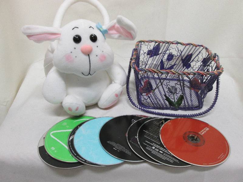 2 Easter baskets 1 cloth bunny, 1 ...