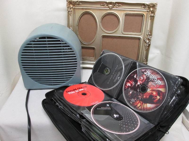 CD album, portable electric fanhea...