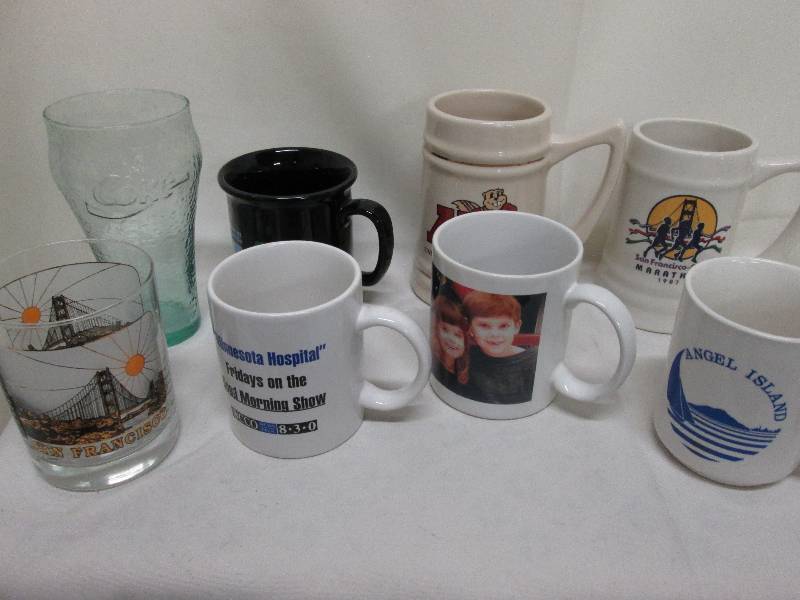 Lot of 8 assorted mugs & glasses...