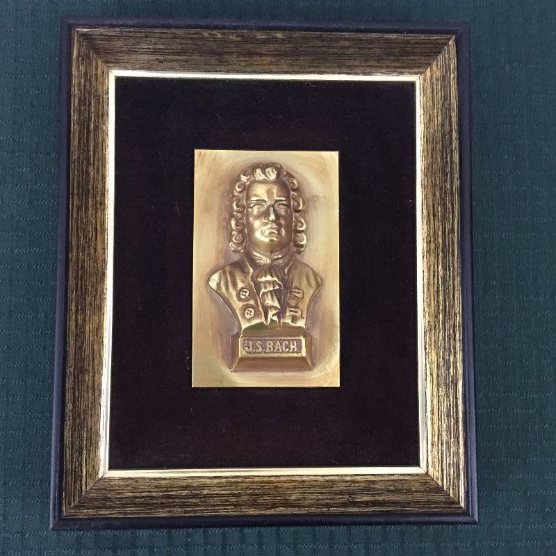Vintage Wall Academy Arts 3D Composer Heads Johann Sebastian Bach and Wolfgang Amadeus Mozart Framed Busts