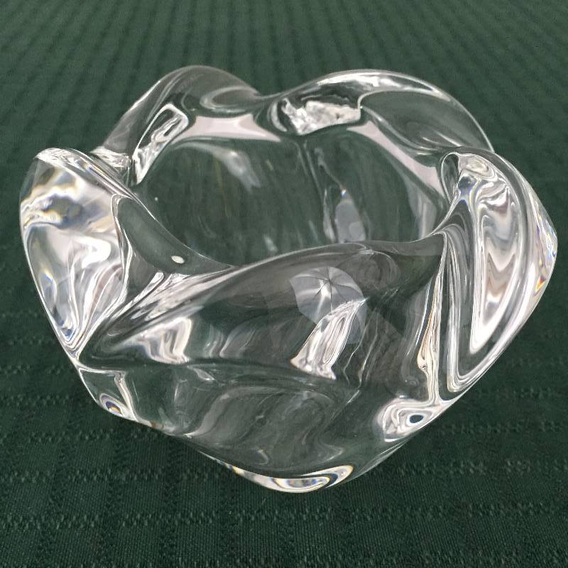Beautiful & Heavy Kosta Boda or Royal Crystal Rock RCR Lead Crystal Candle Holder Italy Rose Flower Art Glass Votive Holder