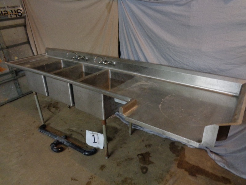 10 ft Stainless 3 Basin Sink