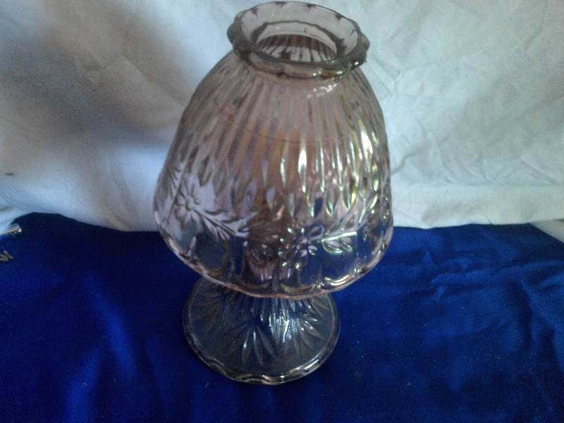 vintage pink shaded candle holder