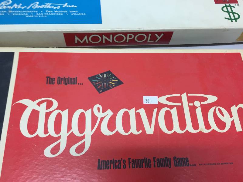 VINTAGE MONOPOLY AND AGGRAVATION GAMES