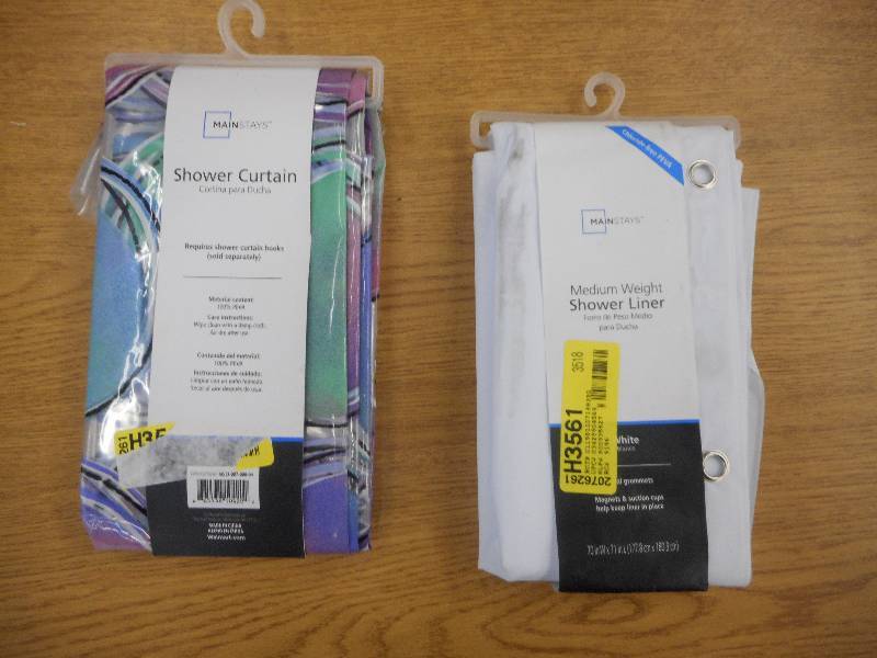 lot 11 image: 2 MAINSTAY SHOWER CURTAINS