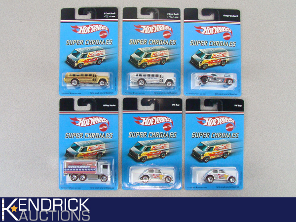 6 MINT ON CARD Hot Wheels 2007 Super Chromes Cars