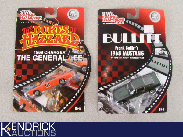 2 MINT ON CARD General Lee, and Frank Bullitts Cars