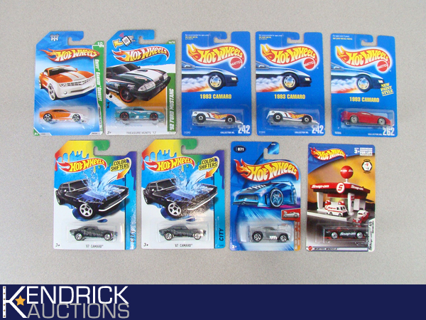 9 MINT ON CARD Hot Wheels Camaros, and Mustangs with Treasure Hunts