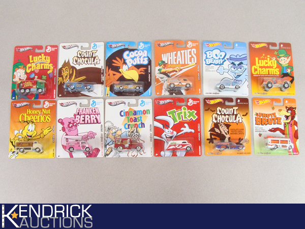 12 MINT ON CARD Hot Wheels Pop Culture Cereal Themed Cars